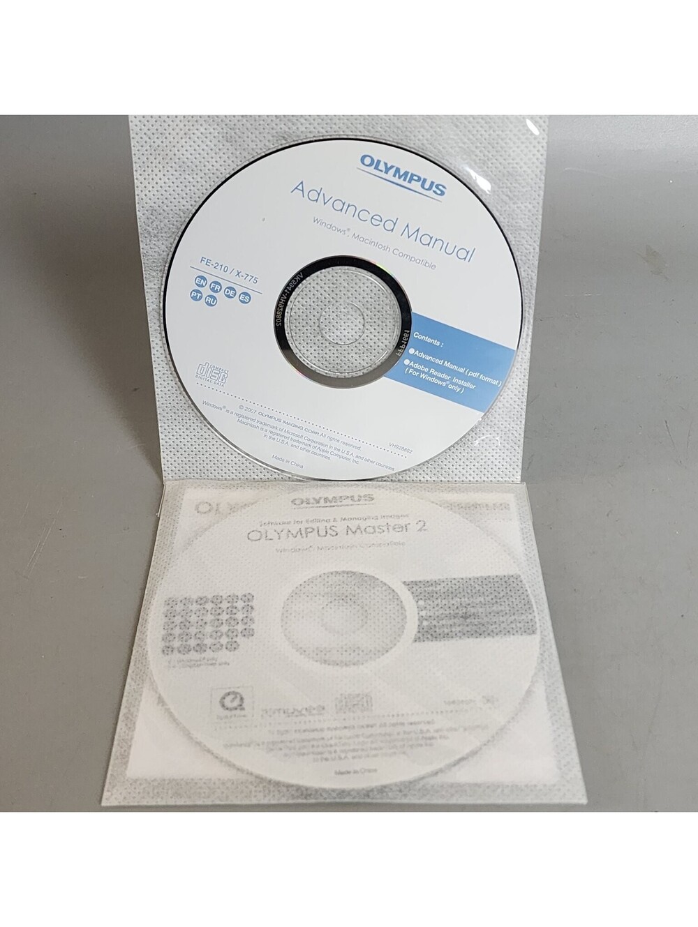 Olympus Advanced Manual CD & Master 2 Software CD FE-210 X-775 Windows Mac